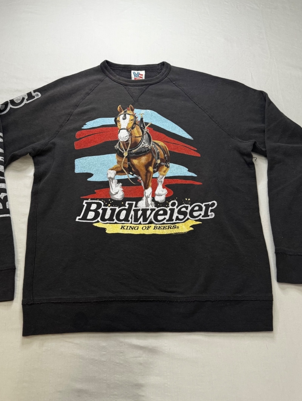 Vintage Junk Food Budweiser Clydesdale Sweatshirt Black Mens M